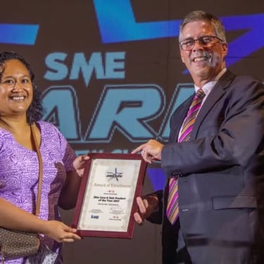 An award presentation included in Rhona’s published journey