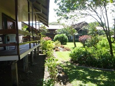 Garden and accommodation veranda at Wanigili.