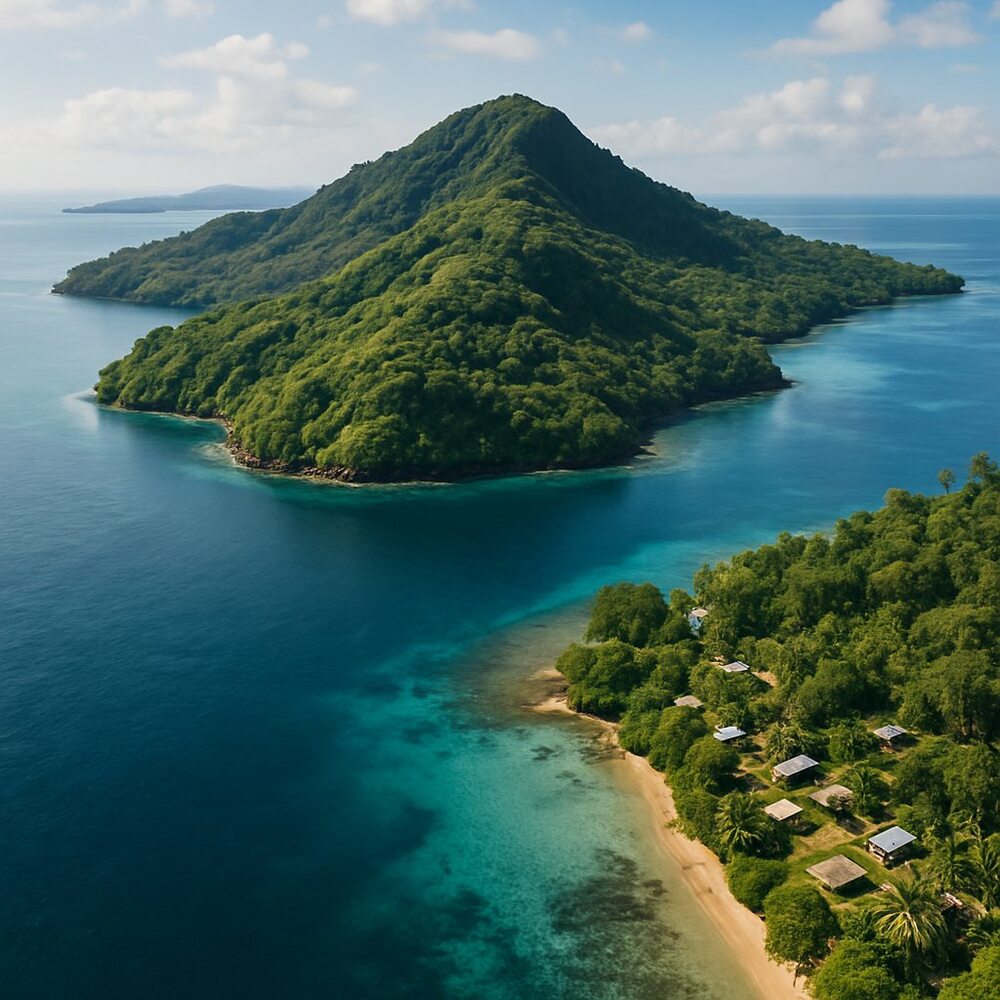 Coastal view of Dobu Island.