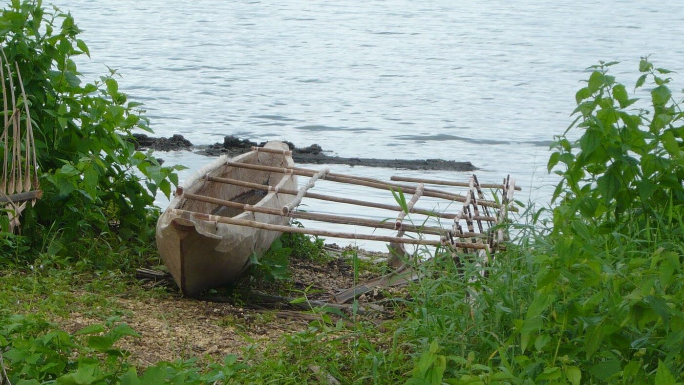 Fishing canoe on Woodlark Island.