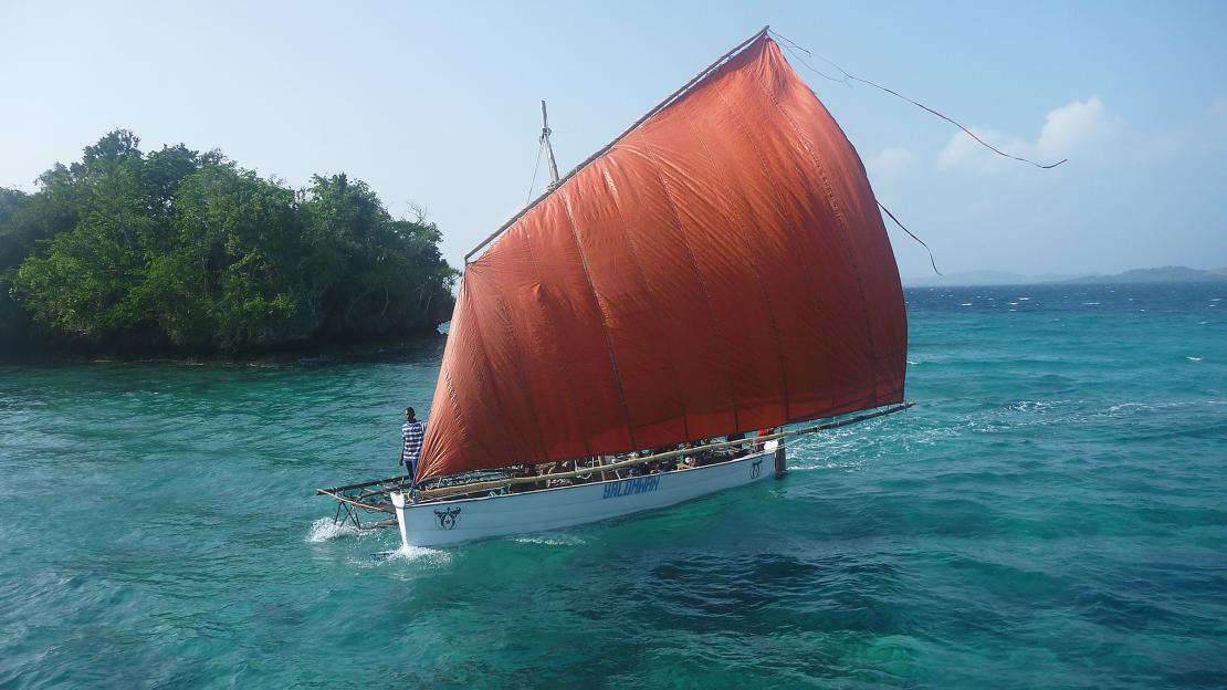 Milne Bay canoe, as documented by WoodenBoat.